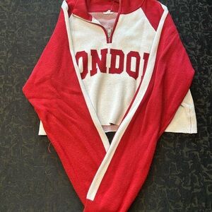Garage Red and White Knit Zip-Up